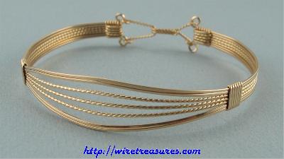 Open Front Wire Bangle Bracelet