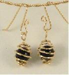 Onyx Bead-in-a-Cage Earrings